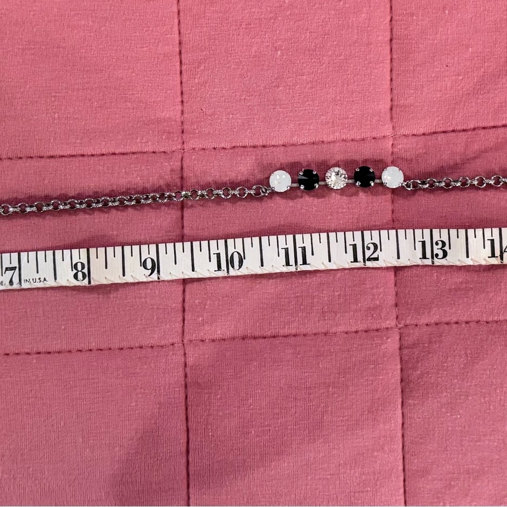 Elegant White, Clear and Black 5 Crystal 20” Necklace